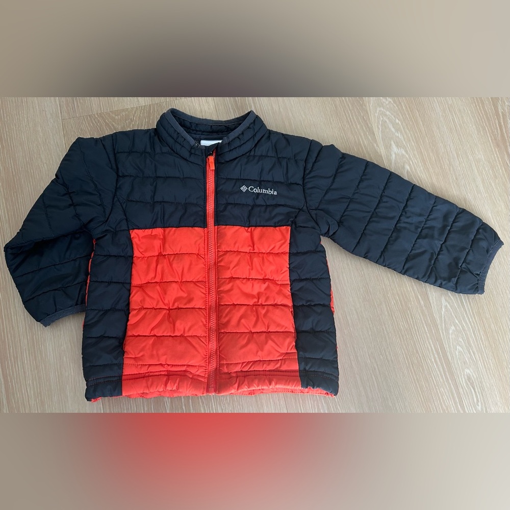 Columbia Toddler Boy's Powder Lite Jacket in Orange and Black (3T)